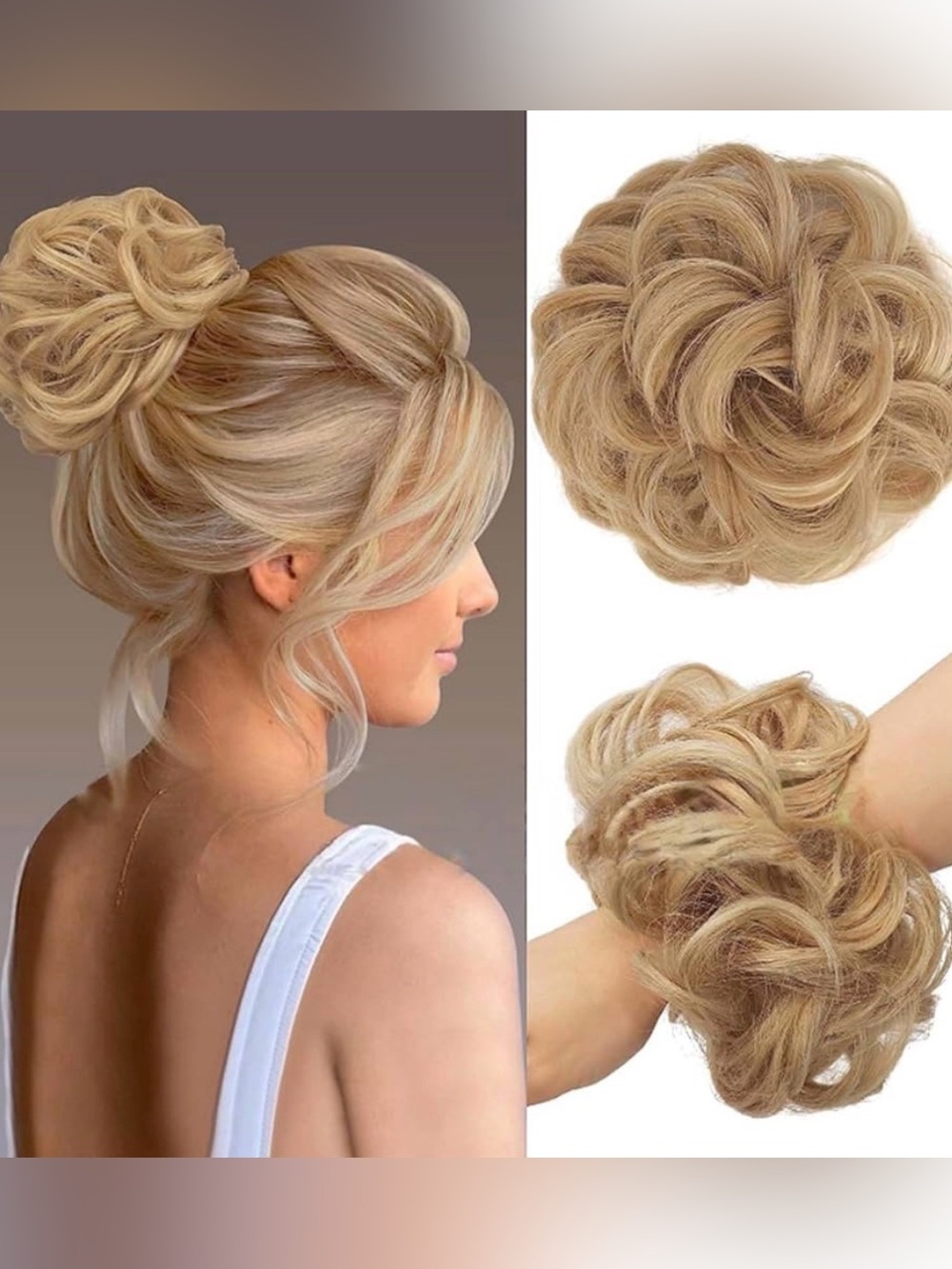 YOLANFAIRY (2) Messy Bun Hair Piece - Blonde